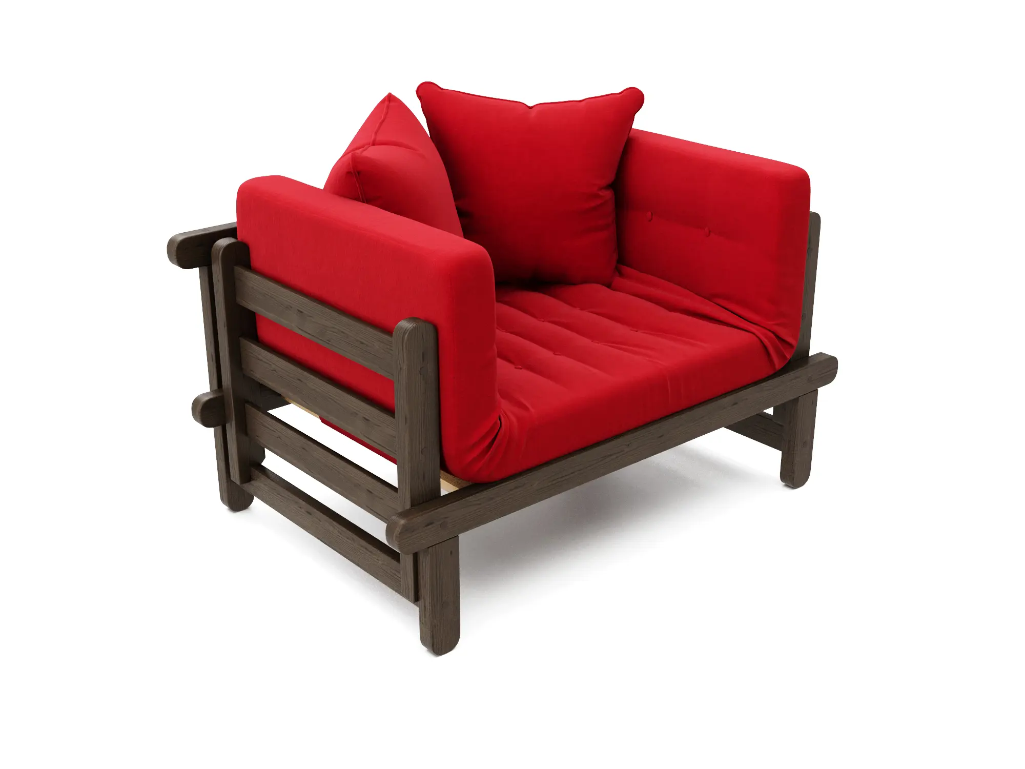 Изображение товара Кушетка Arsko Сламбер 153.5x61x69 см массив дерева цвет красный