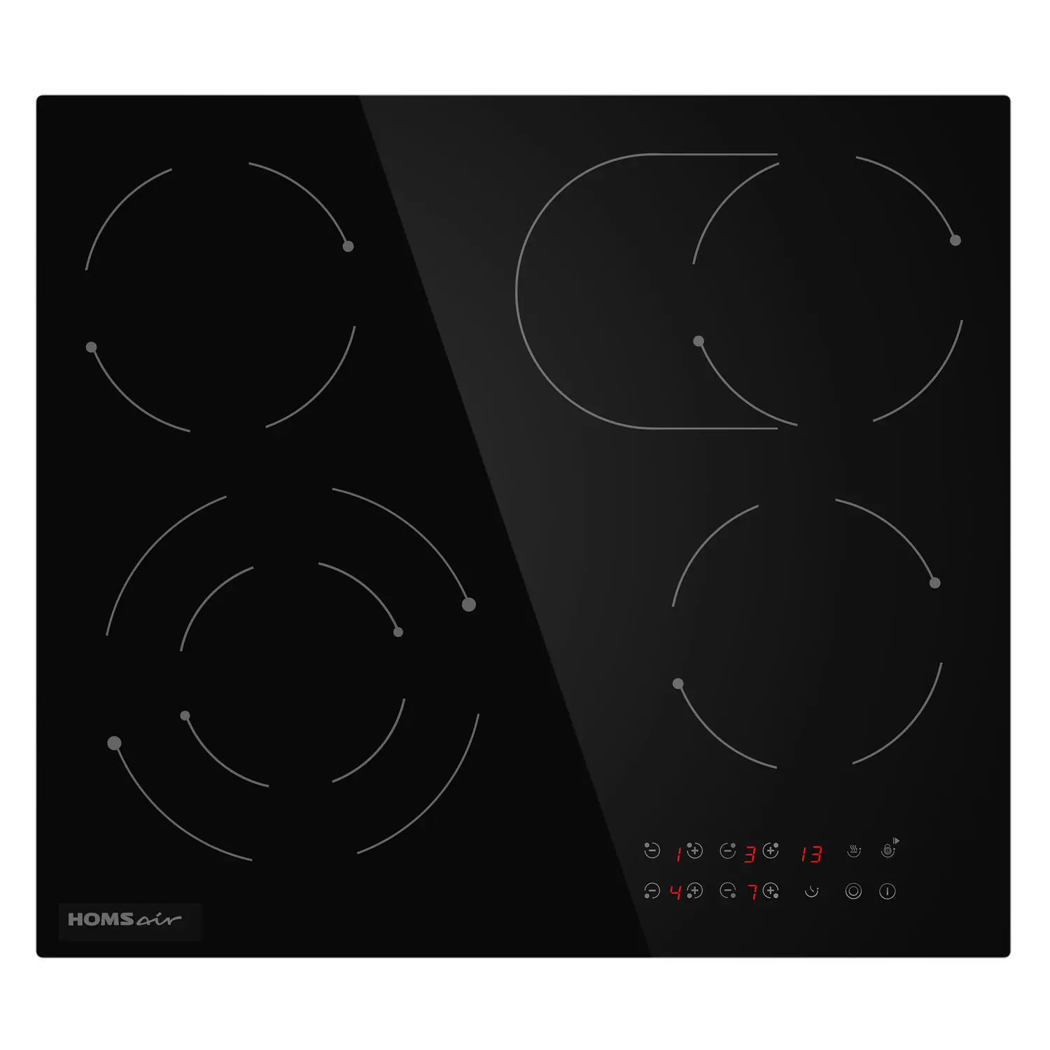 Изображение товара Электрическая варочная панель Homsair HVС64SMDBK 59 см 4 конфорки черный