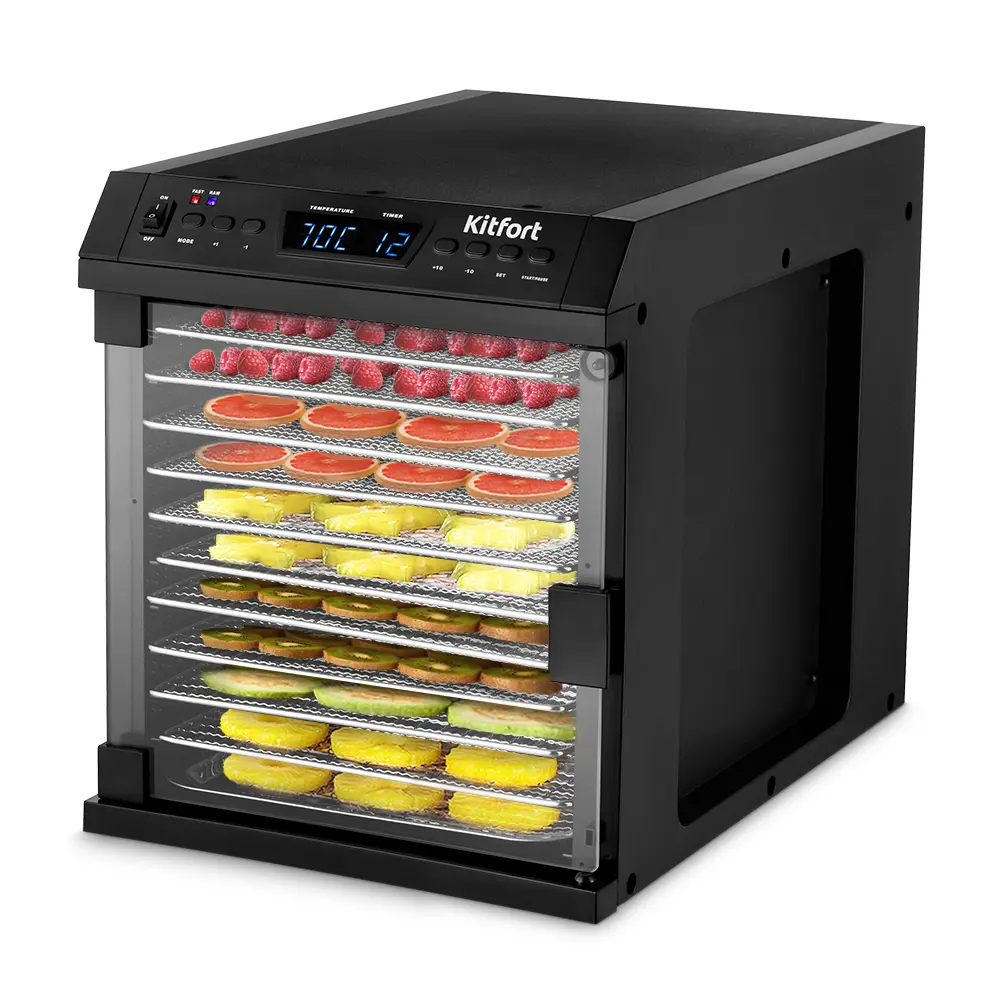 Изображение товара Сушилка для овощей и фруктов Kitfort КТ-1932 480 Вт 11 ярусов цвет черный
