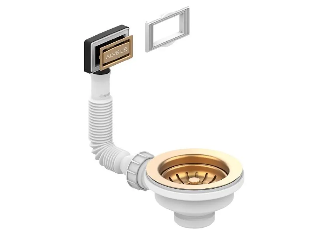 Изображение товара Выпуск для мойки Alveus 114 BRONZE с рамкой и заглушкой