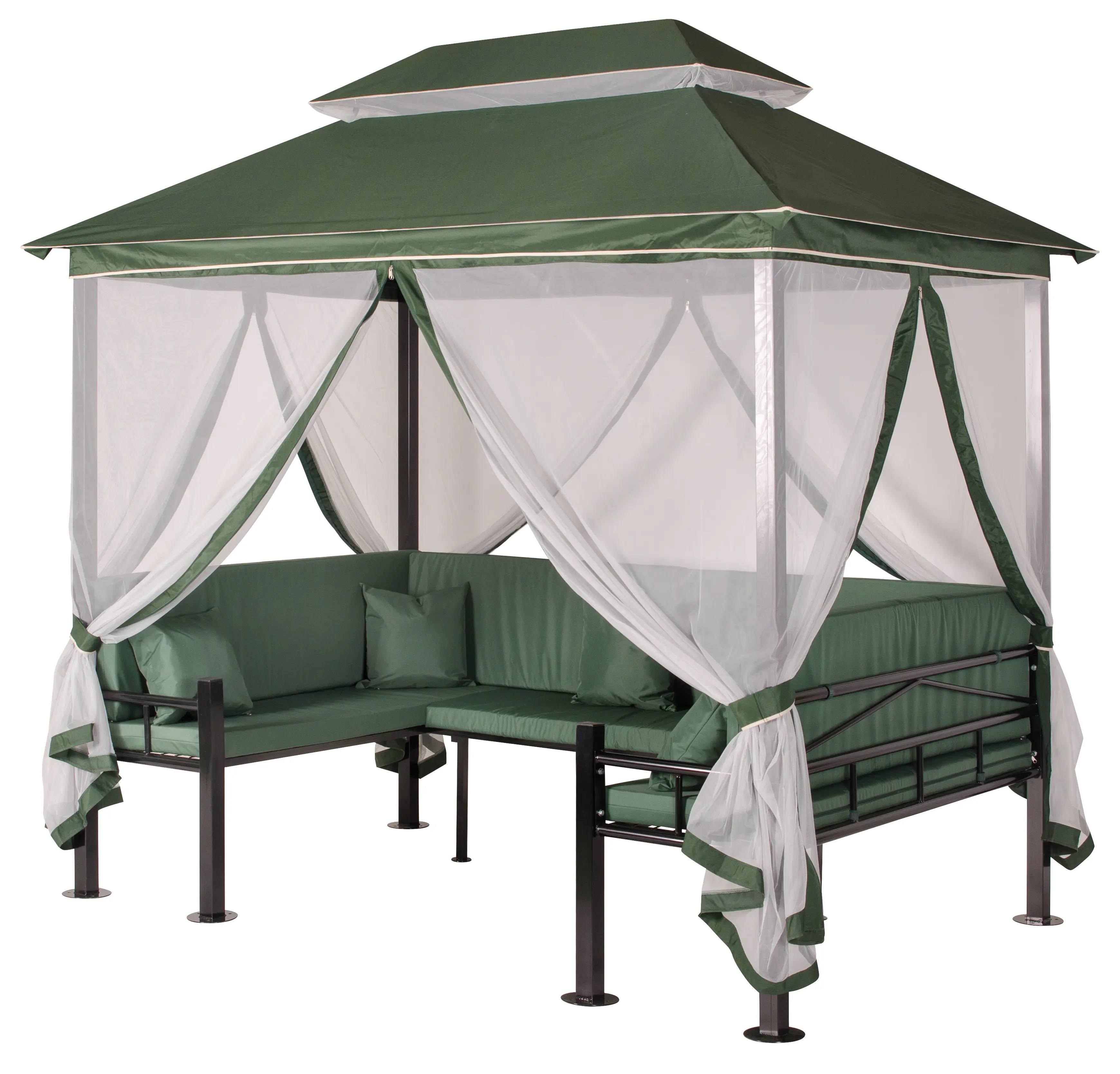 Изображение товара Качели садовые-беседка Удачная мебель A34BL.T01 Комфорт 4-х местные до 200 кг зеленый