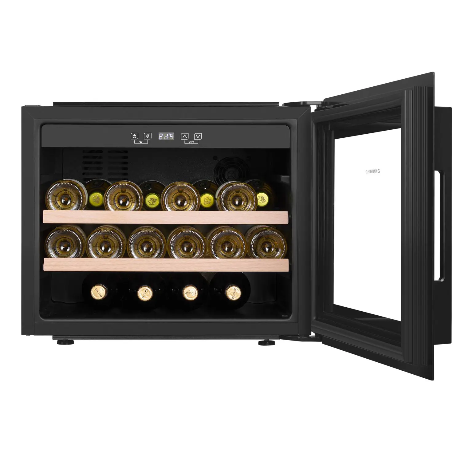 Изображение товара Винный шкаф MAUNFELD MBWC-62S28 28 бутылок черный с сенсорным управлением
