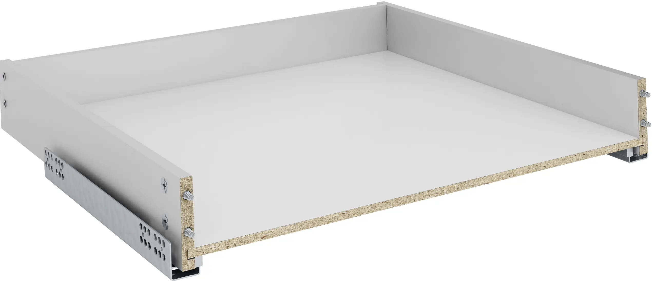 Изображение товара Выдвижной ящик с мягким закрыванием 55.2x8.1x51.1 см ЛДСП серый DELINIA ID