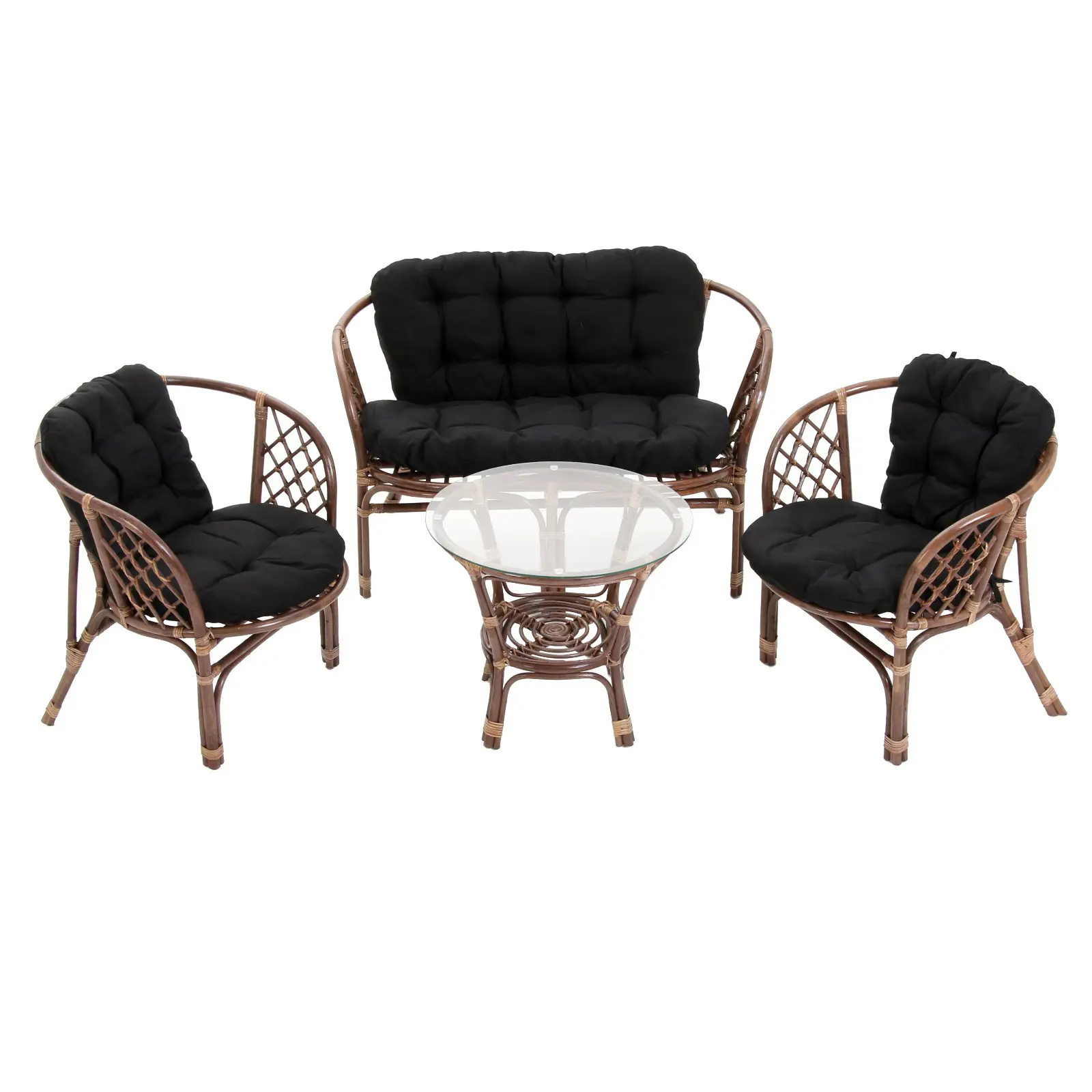 Изображение товара Садовая мебель для отдыха 9469801 Клик мебель Индо ротанг коричневый:стол, диван, 2 кресла