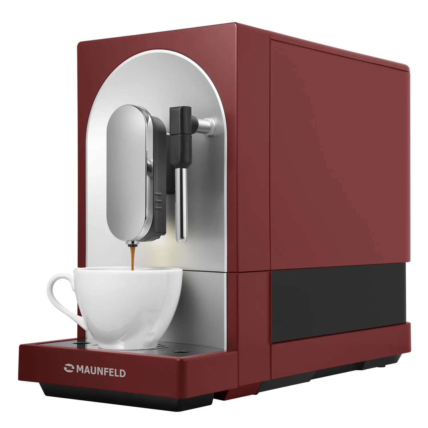 Изображение товара Электрическая кофемашина Maunfeld MF-A7021RD с кофемолкой и капучинатором 19 бар красная
