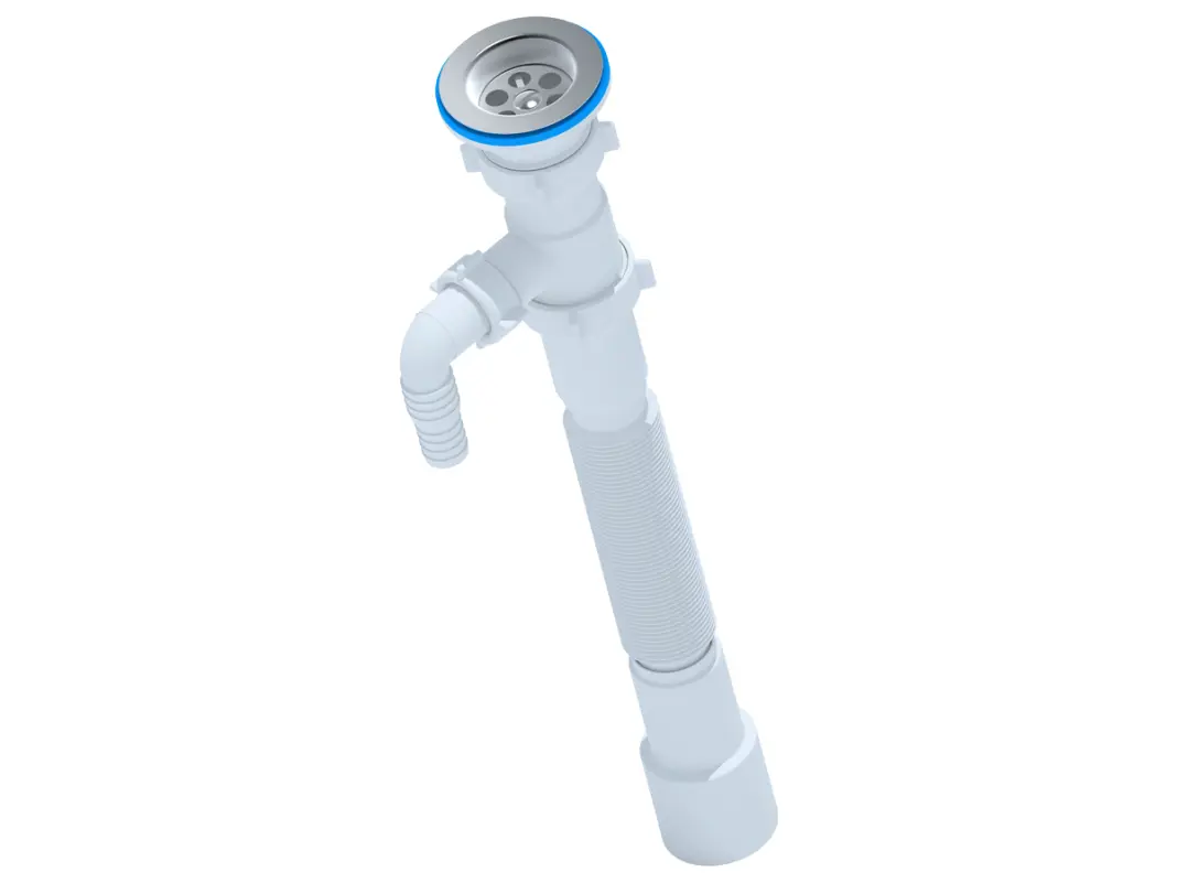 Изображение товара Сифон для раковины Ани пласт G108 800 мм с отводом для стиральной машины белый