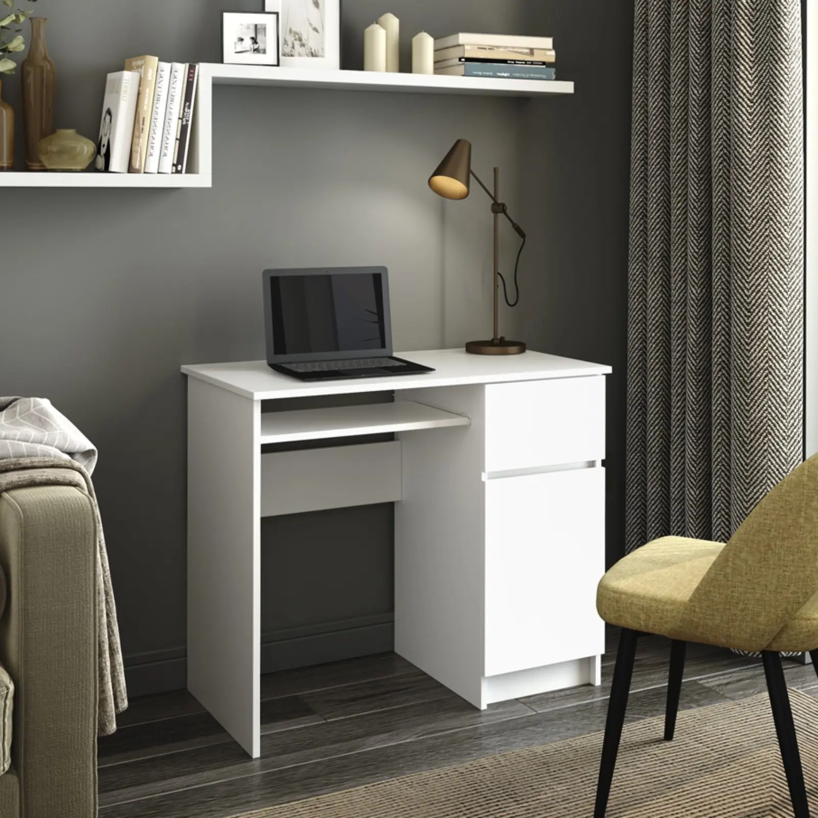 Изображение товара Компьютерный стол ДСВ мебель Мори 90x77x50 см белый офисный