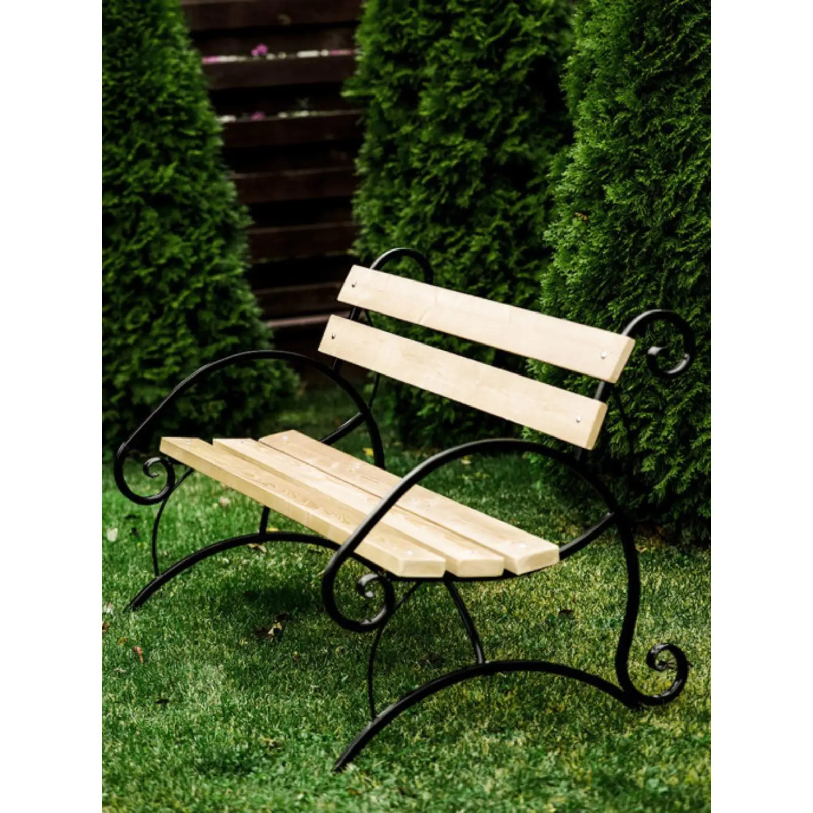 Изображение товара Скамья садовая Добропаровъ 90 см x 150 см x 100 см металл коричневый