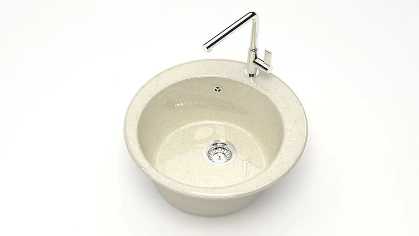 Изображение товара Врезная мойка Bergg Zett Lab B030Q002-K 47.50x47.50x18 см кварцит цвет бежевый