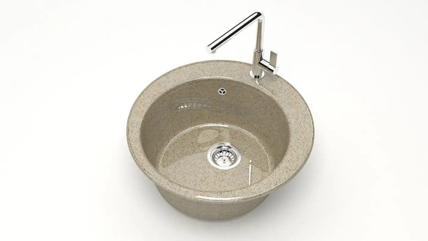 Изображение товара Врезная мойка Bergg Zett Lab B030Q005-K 47.50x47.50x18 см кварцит цвет песочный