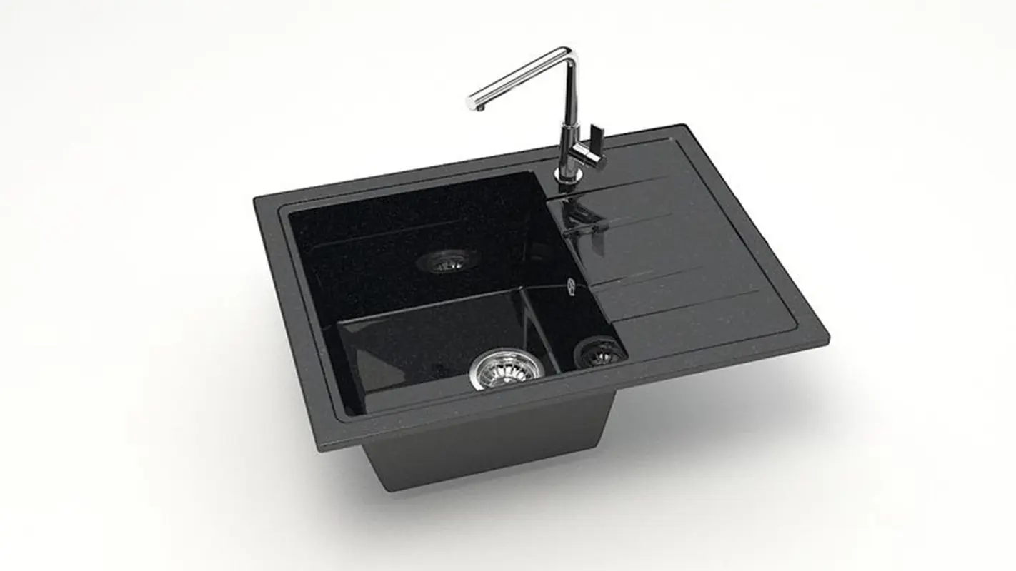 Изображение товара Врезная мойка Bergg Zett Lab B150Q004-K 47x57.50x21.50 см кварцит цвет черный