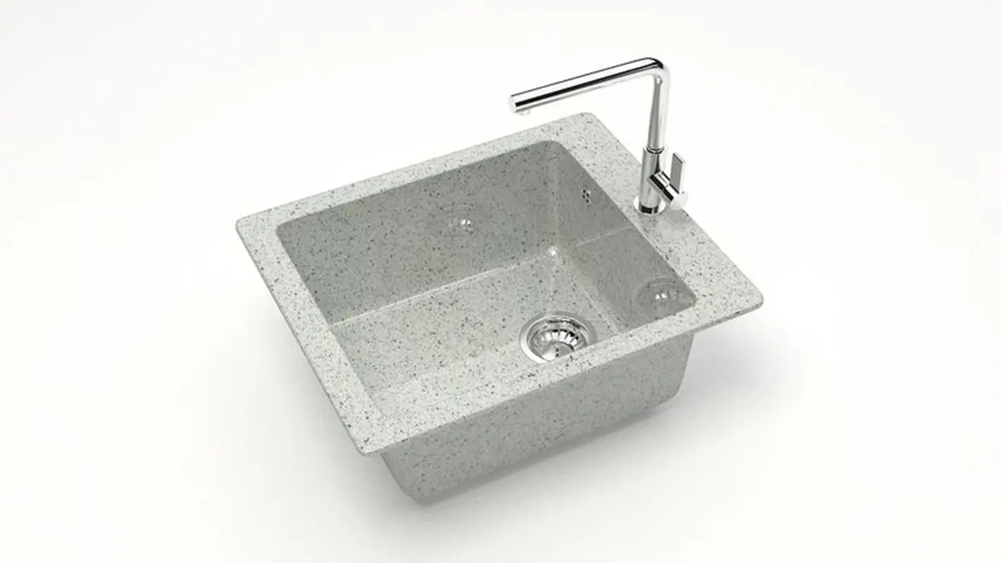 Изображение товара Врезная мойка Bergg Zett Lab B008Q010-K 50x42.50x19.50 см кварцит цвет светло-серый