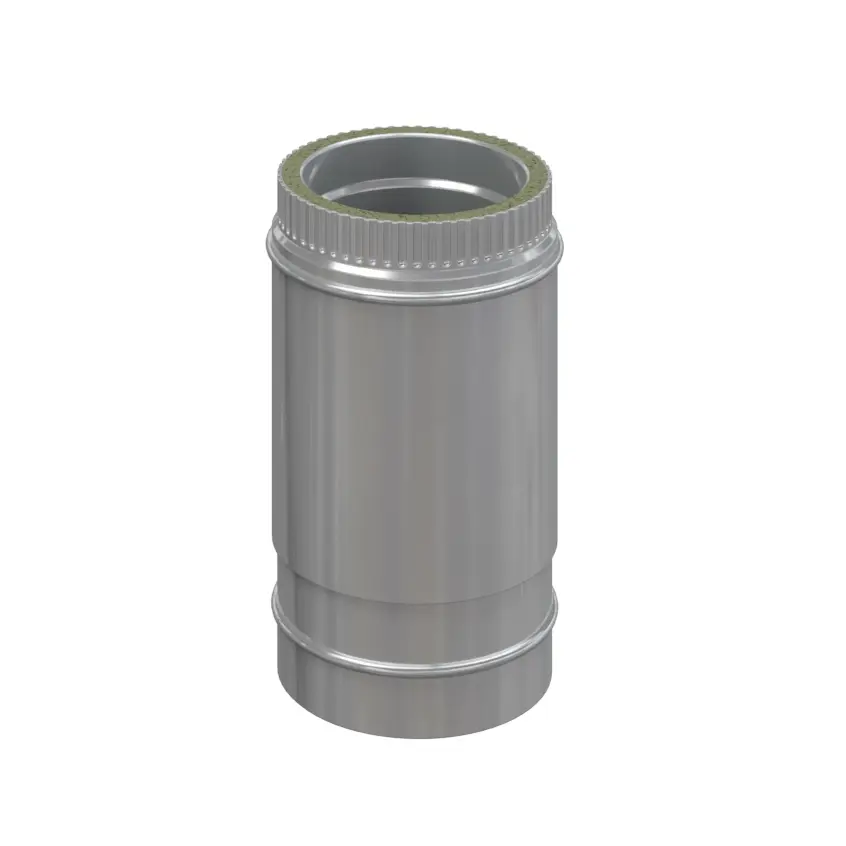 Изображение товара Дымоход-сэндвич телескопический Росстин ⌀200-250мм 0.7м нержавеющая сталь AISI 304 и AISI 430 0.5мм