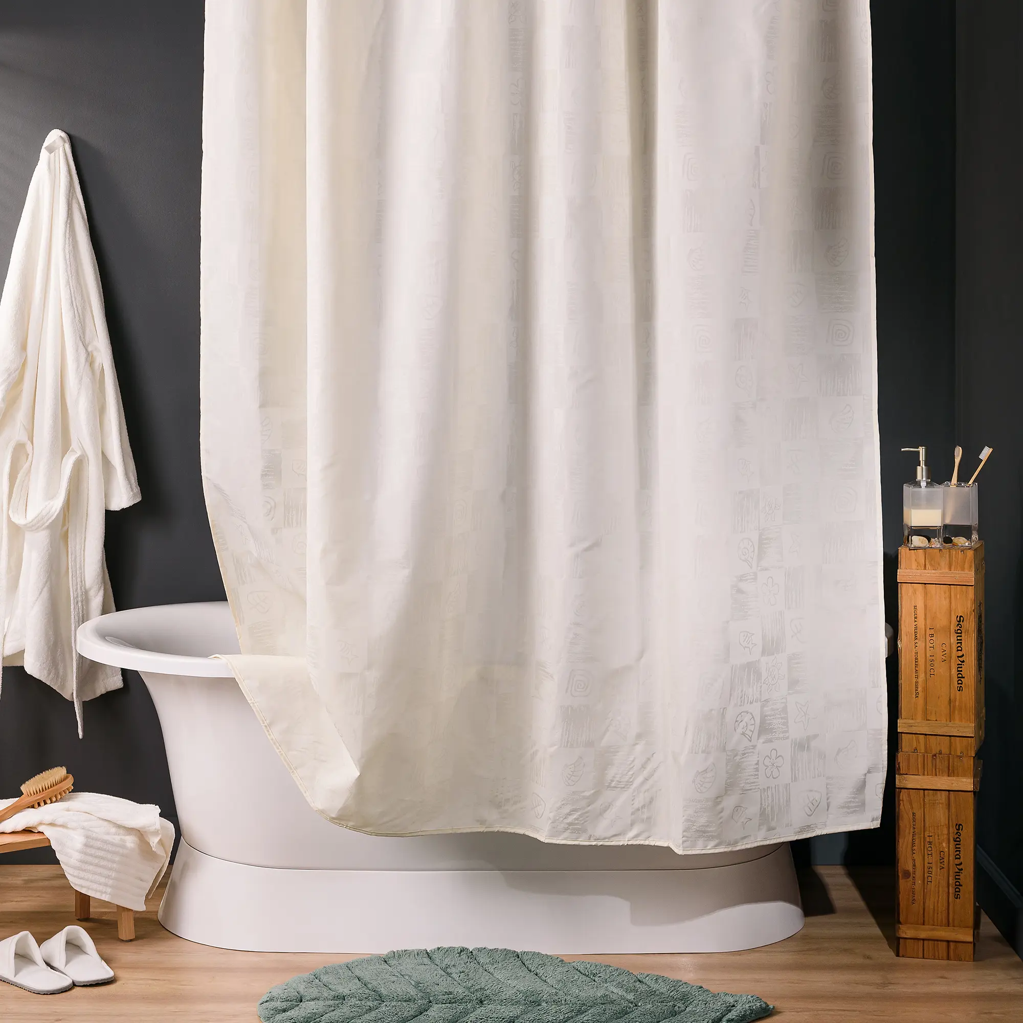 Изображение товара Штора для ванной Verran Dagha 180x180 см полиэстер цвет бежевый