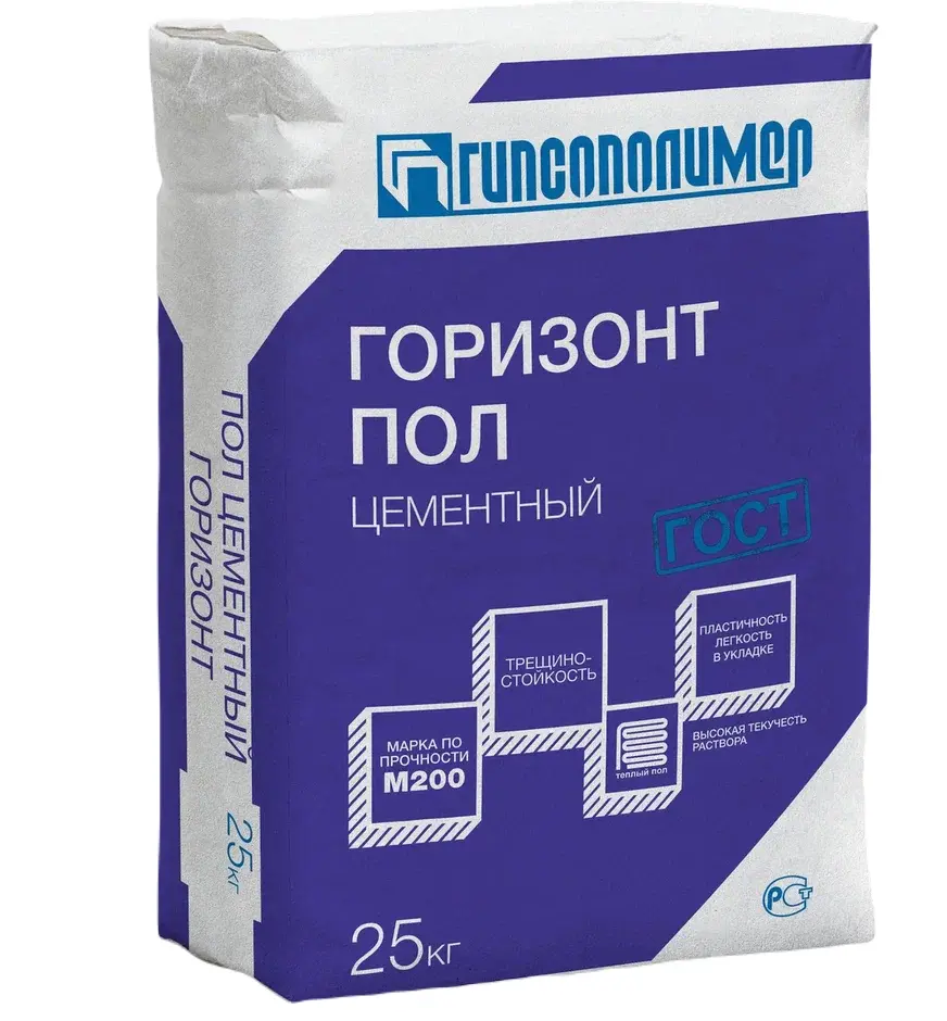 Изображение товара Ровнитель для пола Гипсополимер Горизонт 25 кг