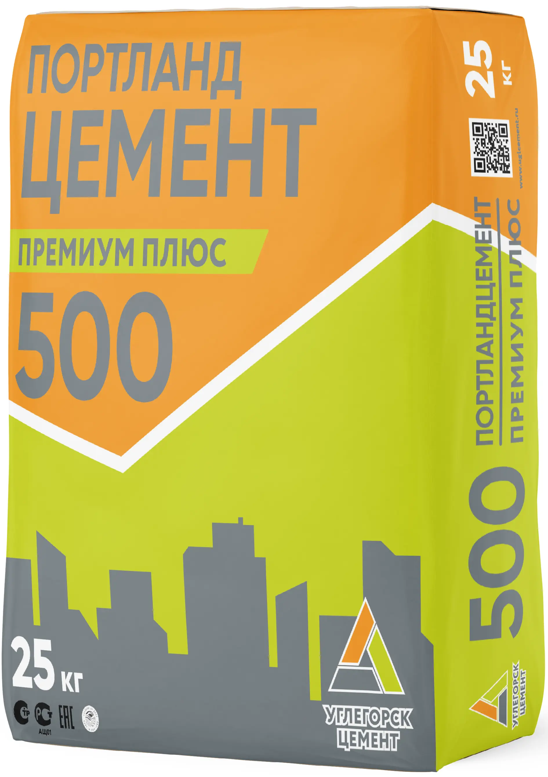 Изображение товара Портландцемент Углегорскцемент М500 ЦЕМ II/А-Г 42.5 Н 25 кг