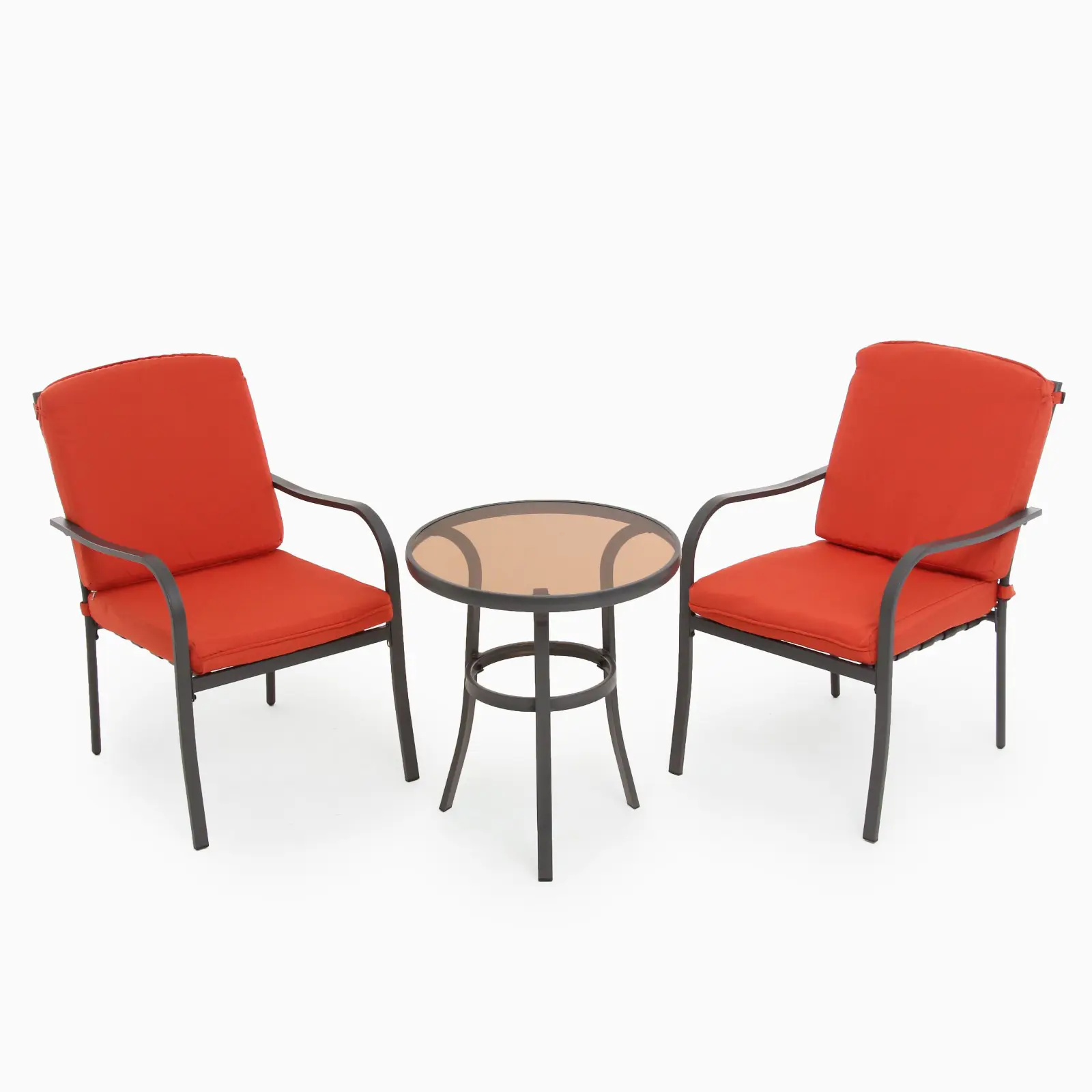 Изображение товара Садовая мебель для отдыха Клик мебель 9776808 металл красный:стол, 2 стула