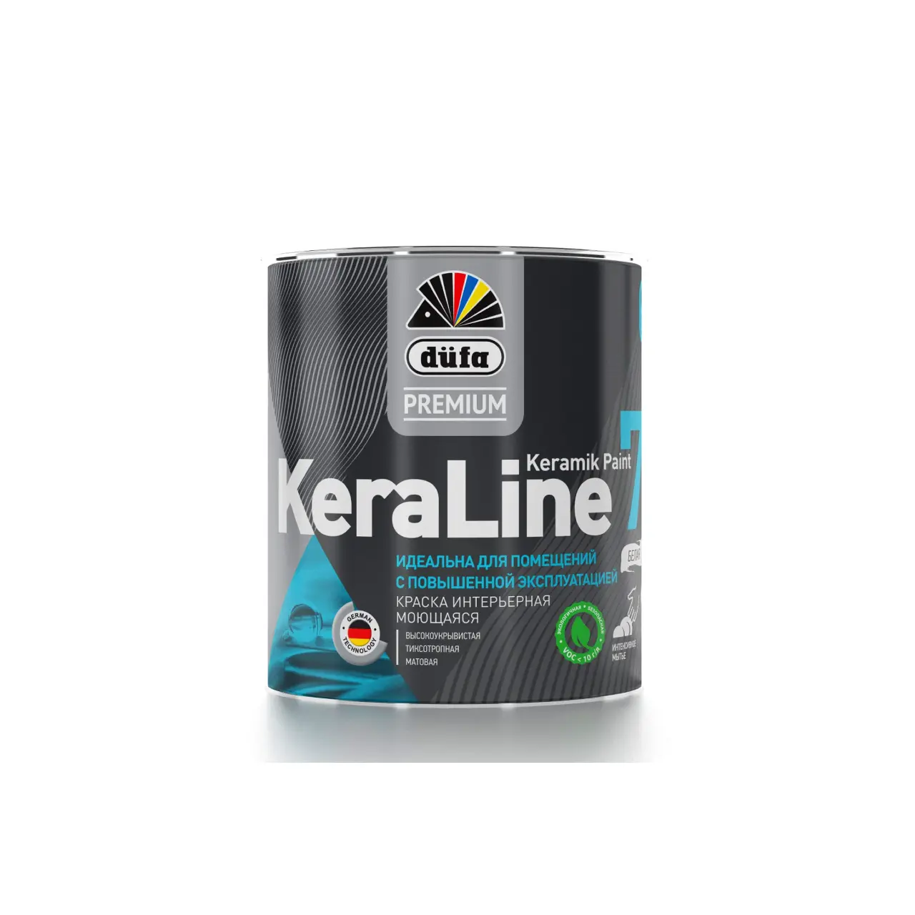Изображение товара Краска для стен и потолков моющаяся Dufa Premium KeraLine Keramik Paint 7 0.9 л белая