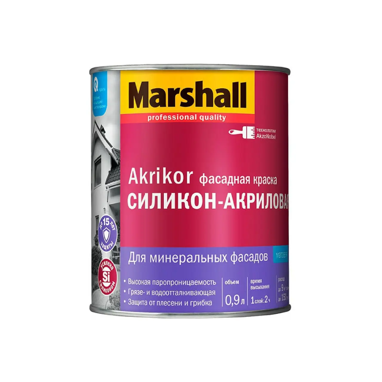 Изображение товара Краска для дерева акриловая MARSHALL 0С-00024513 0.9 л цвет прозрачный