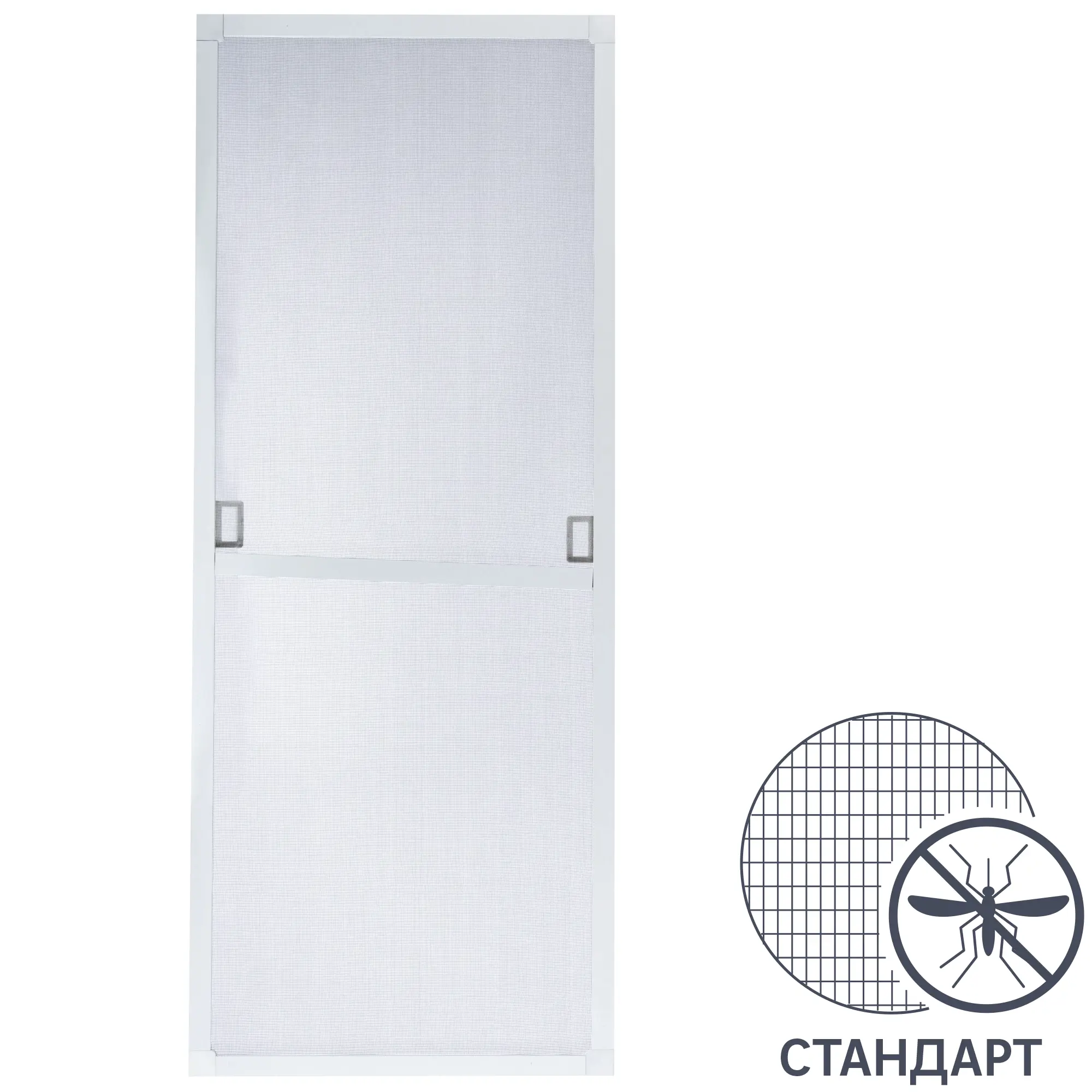 Изображение товара Рамочная москитная сетка 45x110 см для окна 100x120 см алюминиевая белая