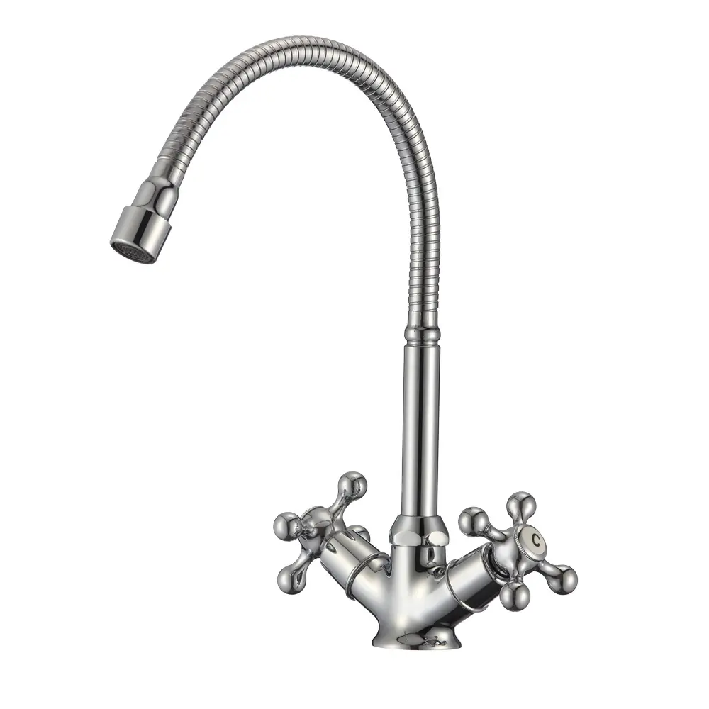 Изображение товара Смеситель для кухни двухвентильный Olive's 01435gr излив 17 см цвет хром