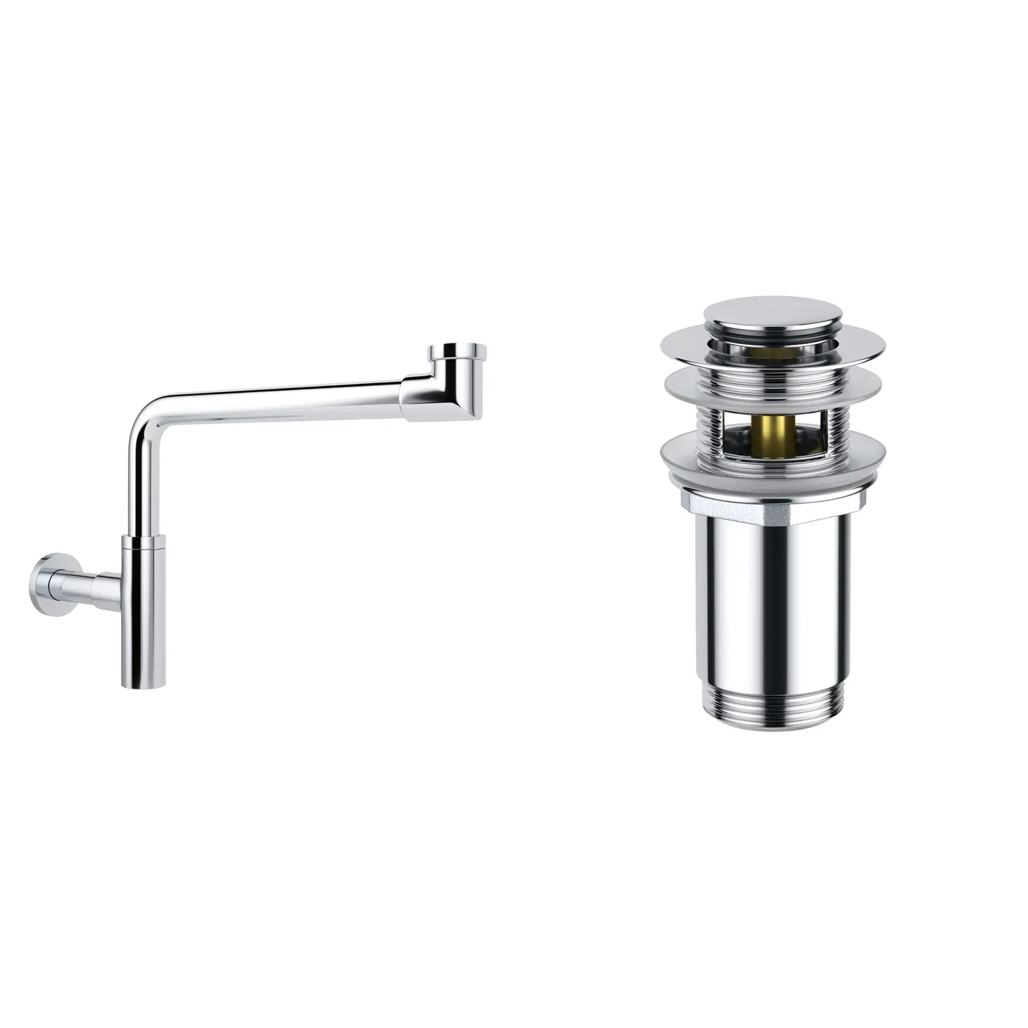 Изображение товара Комплект сифона и донного клапана Wellsee Drainage System 2 в 1 хром