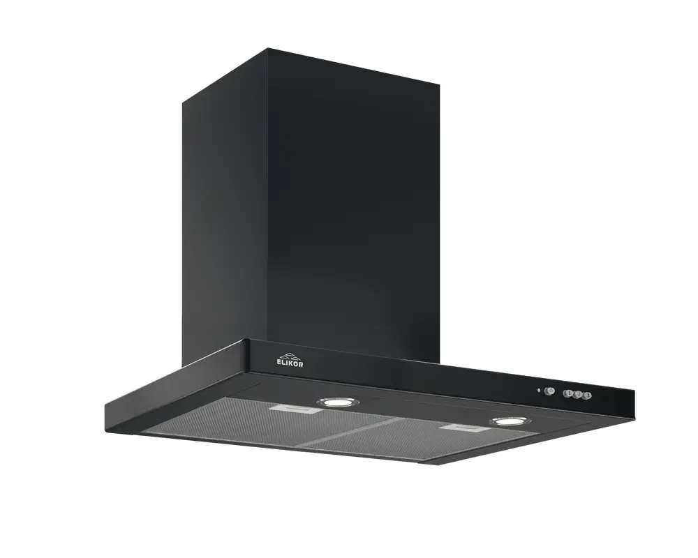 Изображение товара Наклонная вытяжка Elikor Квадра 60П-430-К3Д 35 см цвет черный