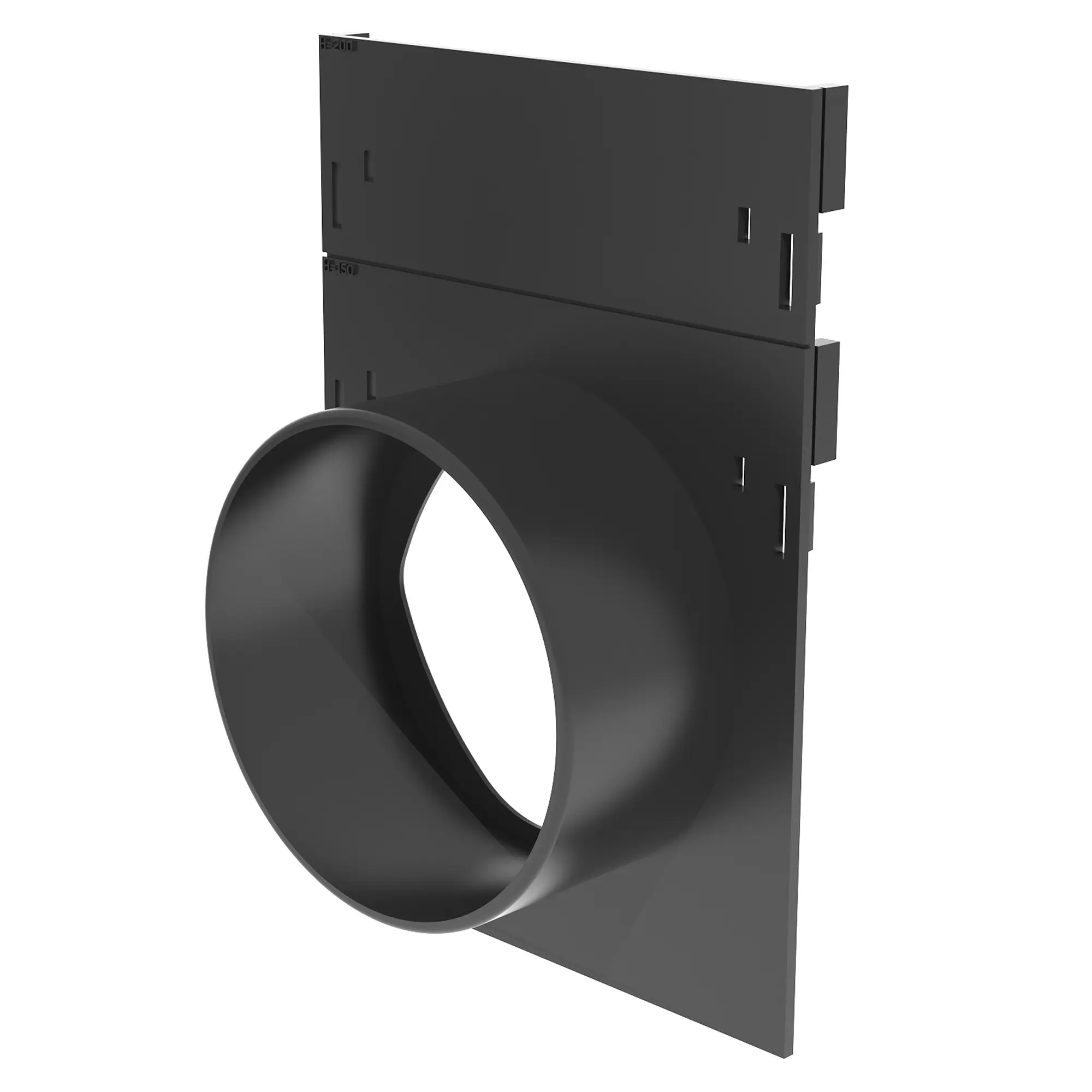 Изображение товара Заглушка торцевая с раструбом 200x140x70 мм цвет черный