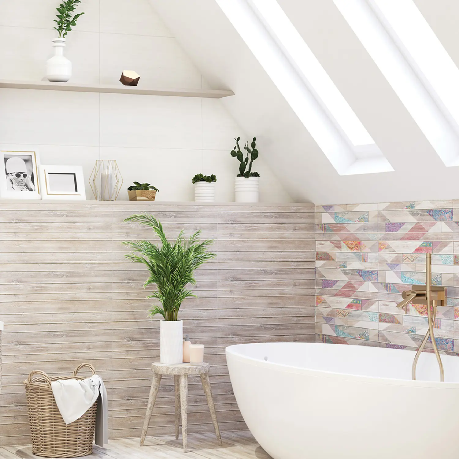 Изображение товара Настенная плитка Azori Shabby 31.5x63 см имитация дерева