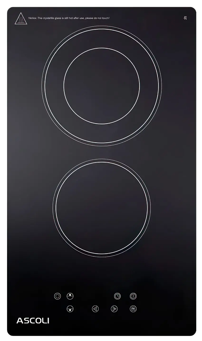 Изображение товара Стеклокерамическая варочная панель Ascoli HH302– 03AB 30 см 2 конфорки цвет черный