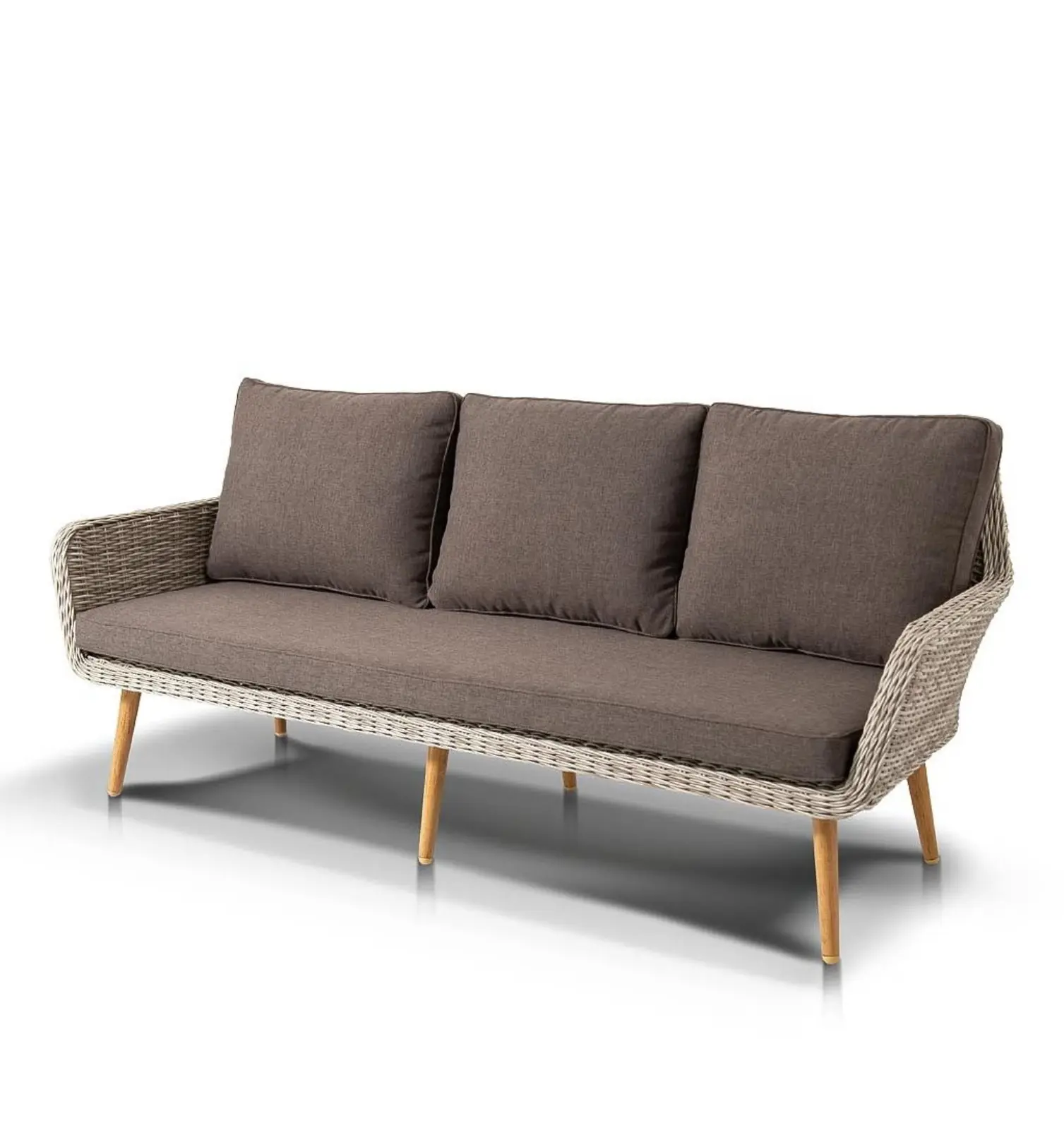 Изображение товара Диван садовый 4sis YH-SYH272W-S3 beige Прованс 80 см x 190 см x 77 см искусственный ротанг бежевый