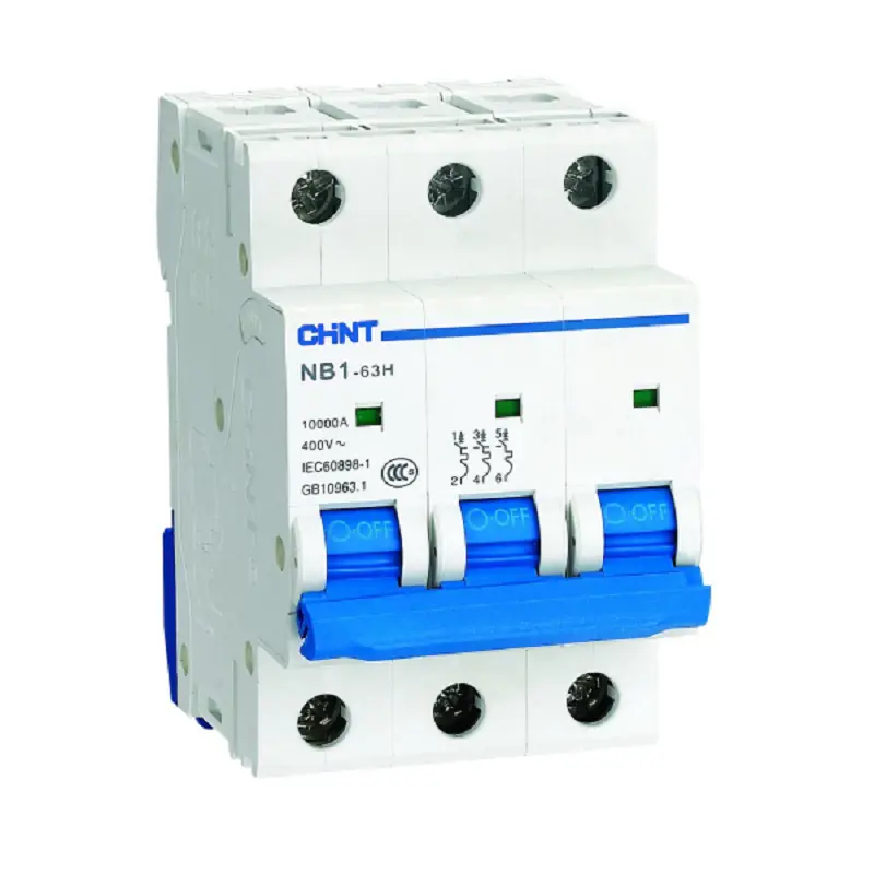 Изображение товара Автоматический выключатель CHINT NB1-63H 3P C20 А 10 кА 179870