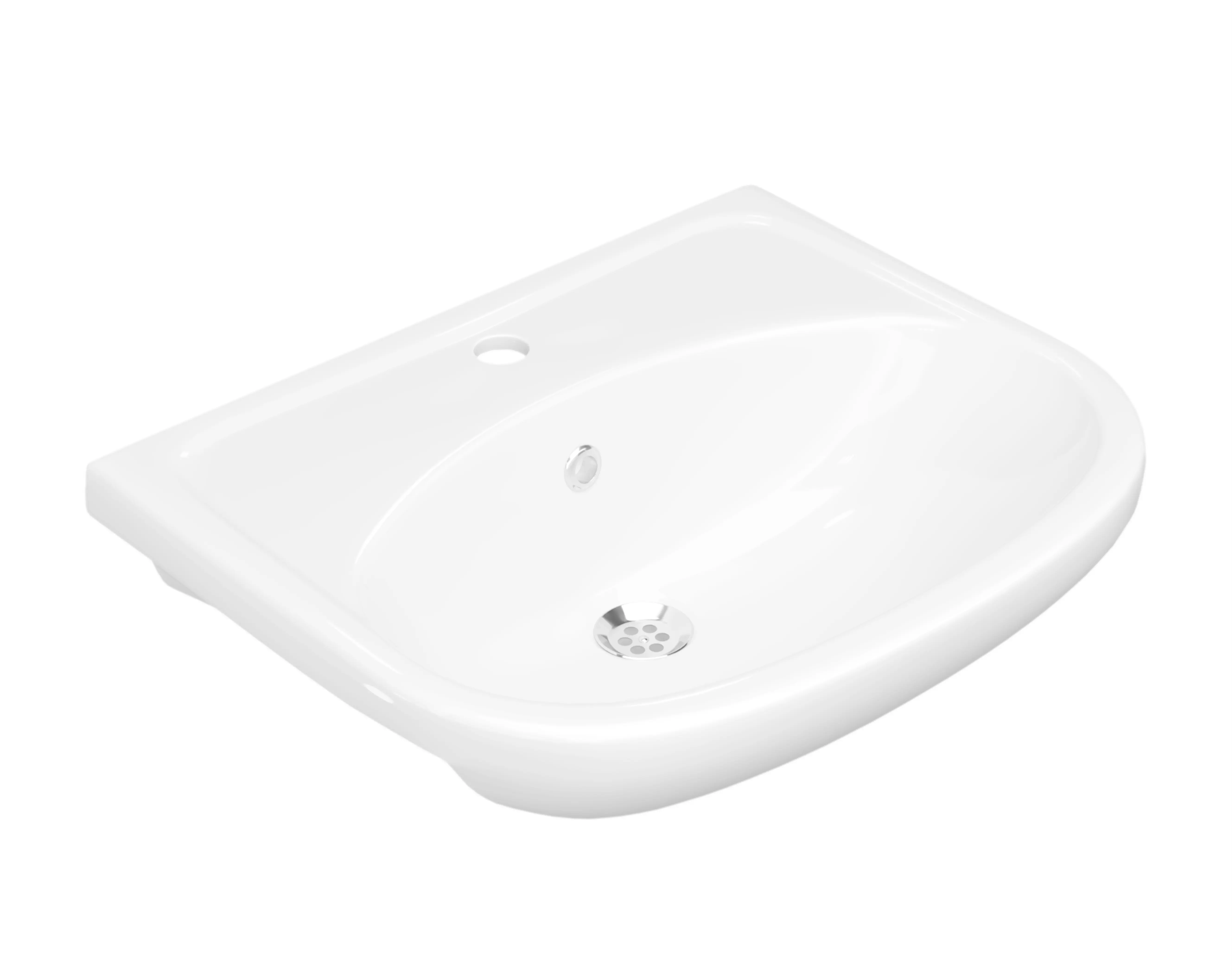 Изображение товара Раковина Керамин Рива 50 см подвесная санфарфор белая с переливом