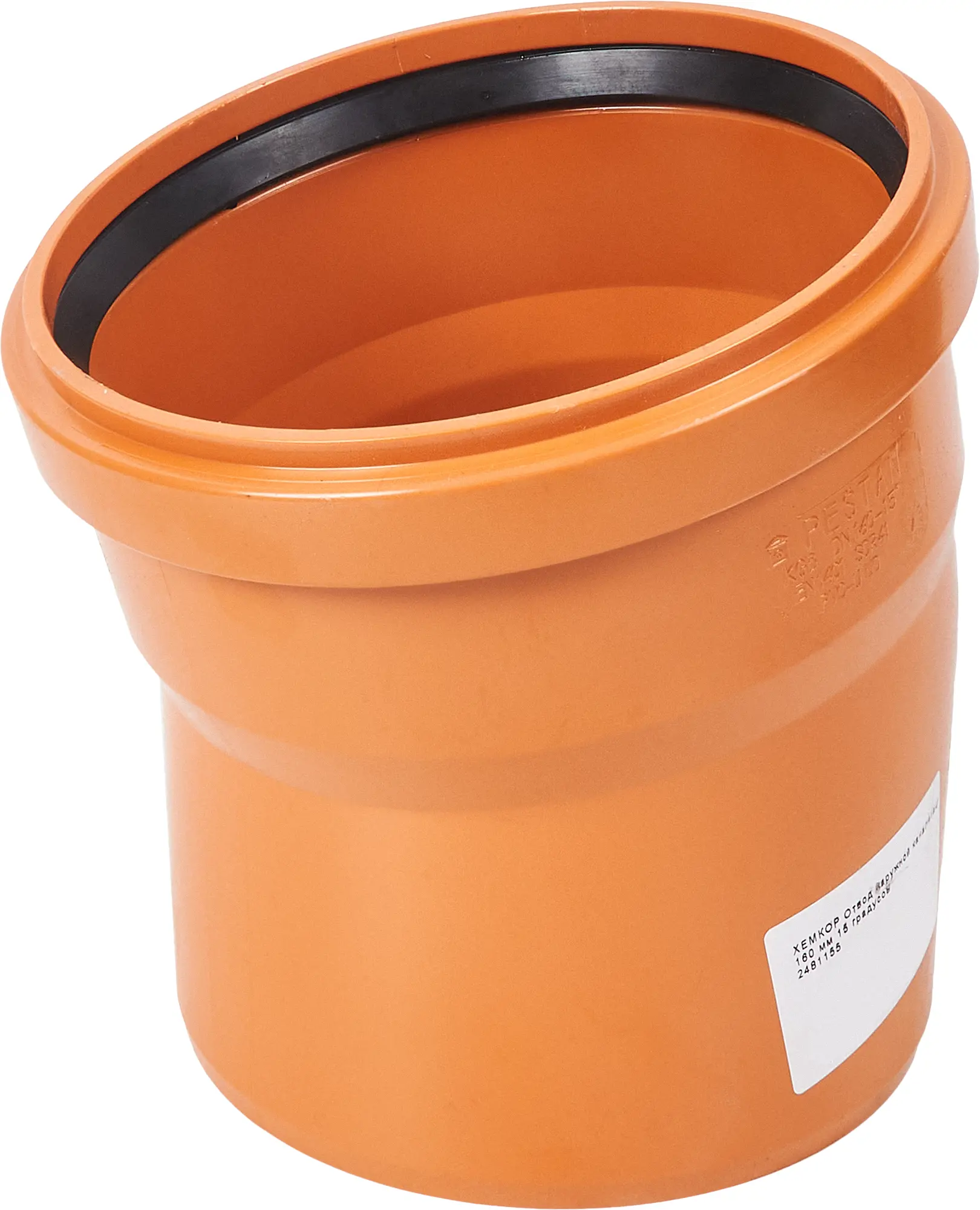 Изображение товара Отвод Хемкор d160 мм 15° пластиковый для наружной канализации