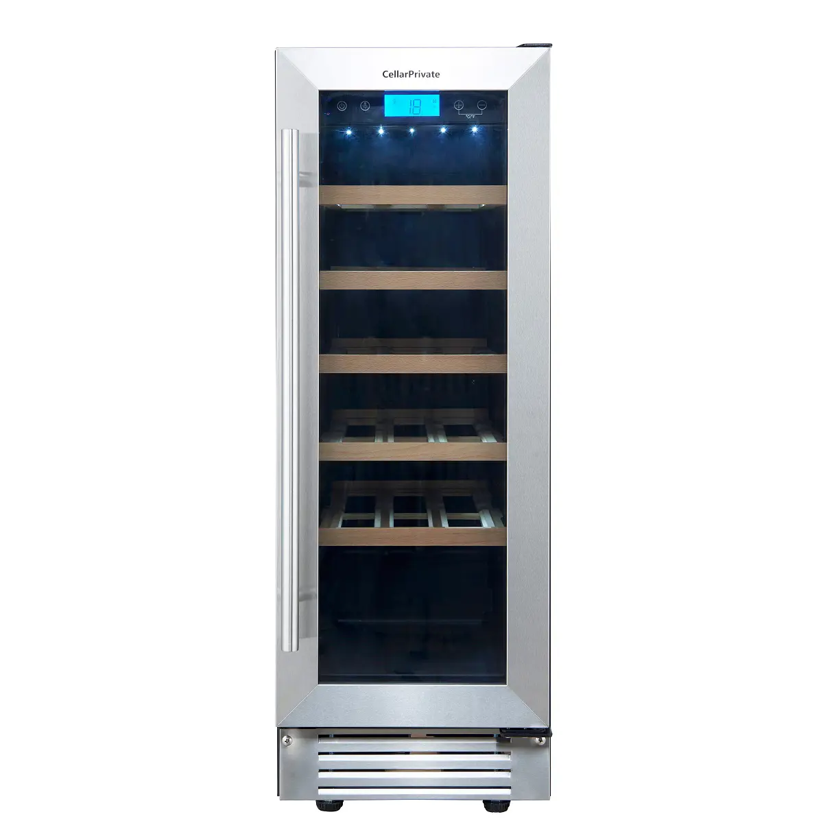 Изображение товара Винный шкаф Cellar Private CP020-1T 29.50x82x57.50 см 20 бутылок сталь цвет черный/светло-серый