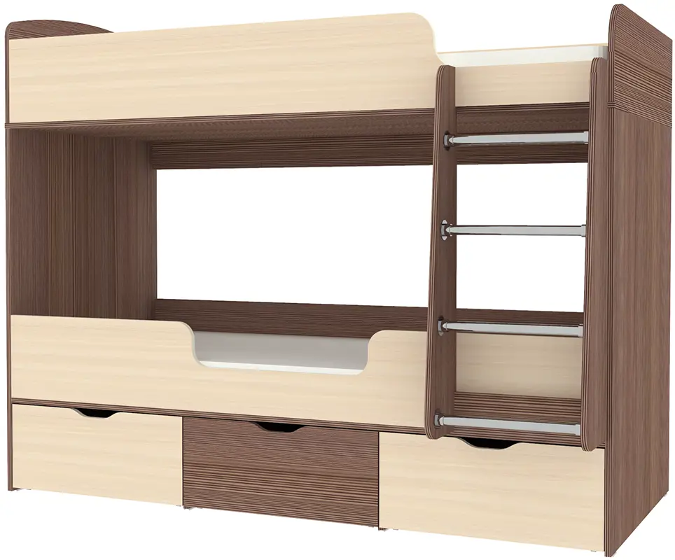Изображение товара Кровать Кариви Малыш двойняшка 00561-03-01-00 183x146x83 см ЛДСП цвет дуб молочный/бодега темный