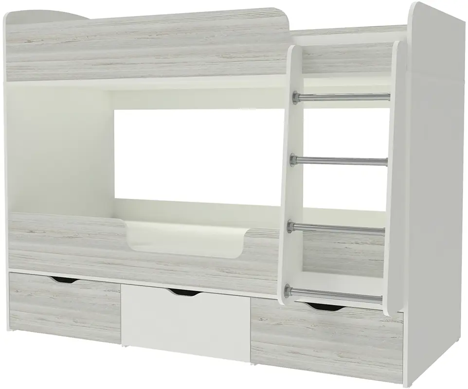 Изображение товара Кровать Кариви Малыш двойняшка 00561-33-30-00 183x146x83 см ЛДСП цвет белый/винтерберг