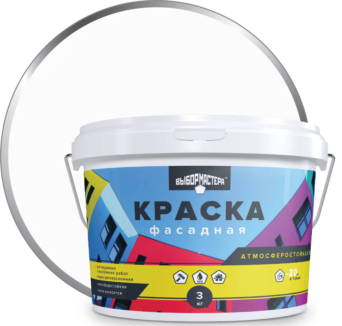 Изображение товара Краска фасадная Выбор Мастера белая 3 кг