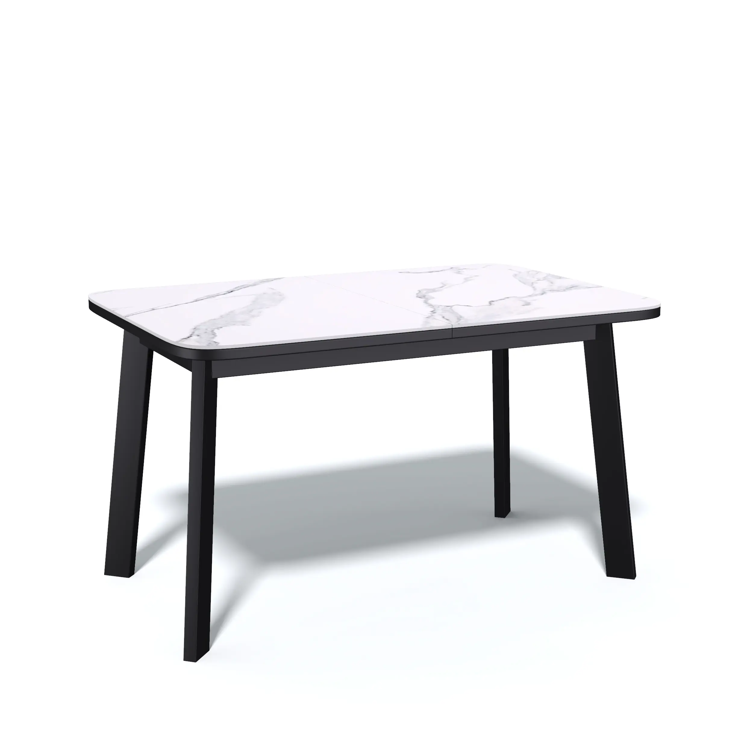 Изображение товара Кухонный стол Kenner AA1200 бело-черный раскладной 120-180x76 см