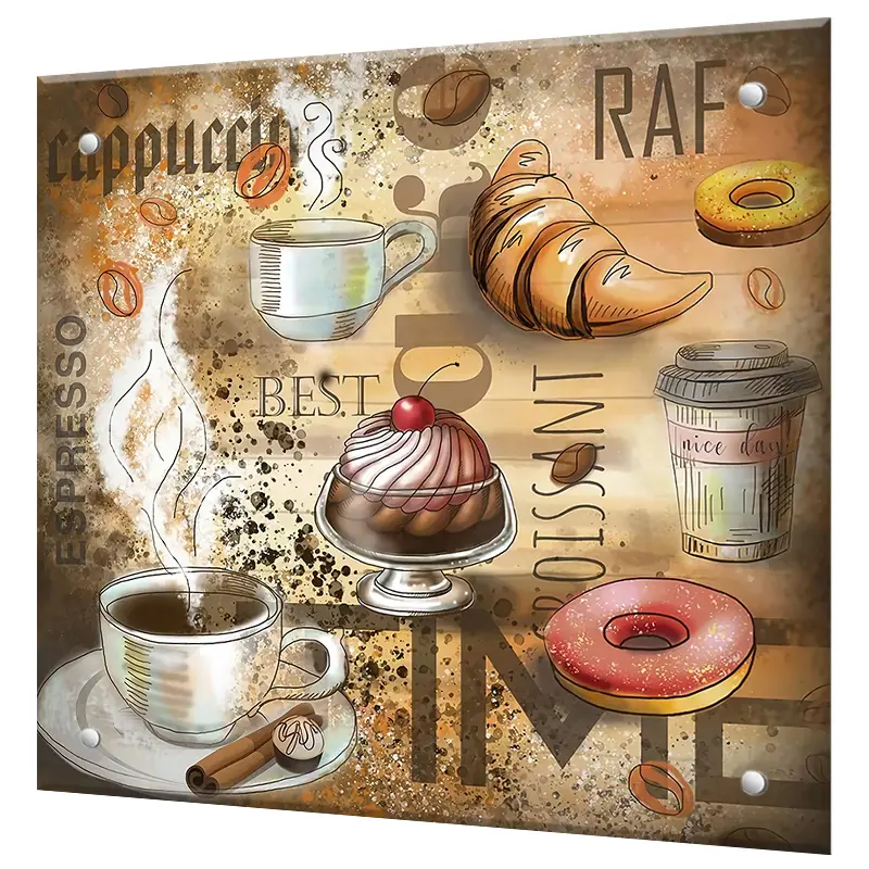 Изображение товара Декоративный кухонный фартук Borntoprint Кофе брейк 60x50x4 см закаленное стекло цвет прозрачный