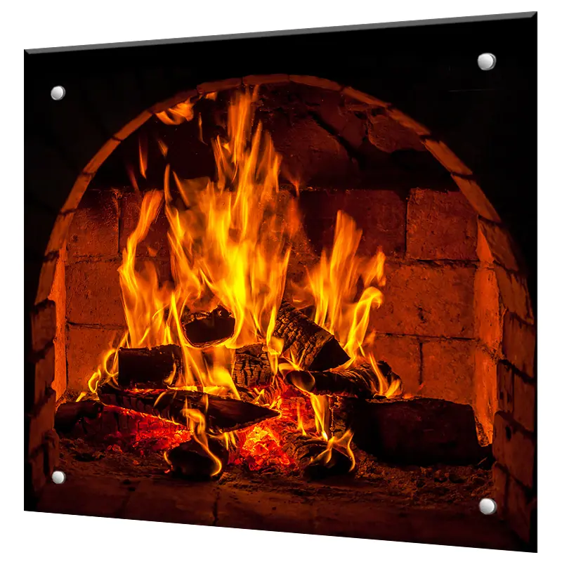 Изображение товара Декоративный кухонный фартук Borntoprint Очаг 50x50x4 см закаленное стекло цвет прозрачный
