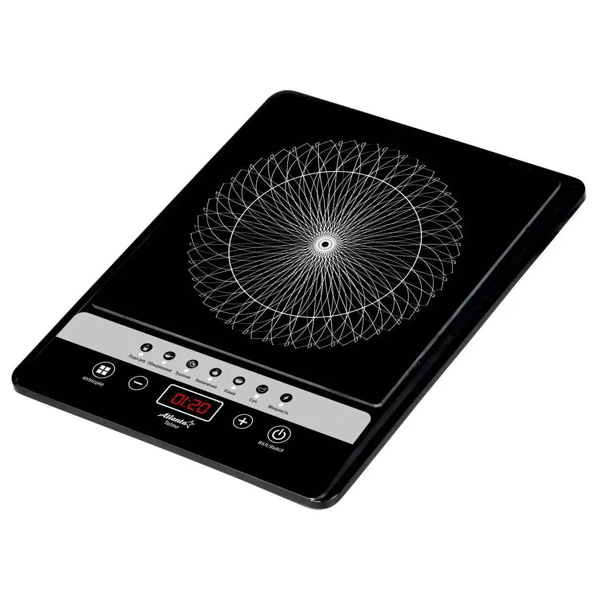 Изображение товара Индукционная настольная плита Atlanta ATH-1756 31.50 см 1 конфорка цвет черный