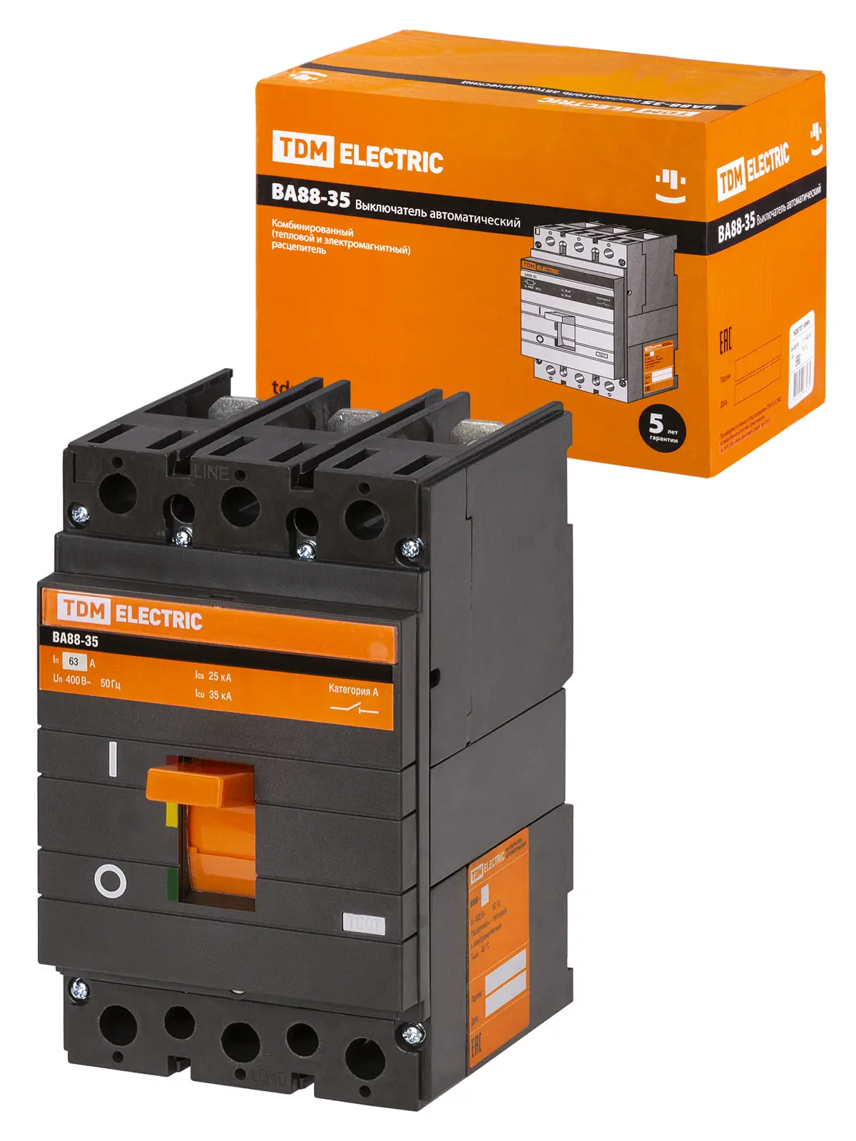 Изображение товара Автоматический выключатель ВА88-35 3P 63А 35 кА TDM ELECTRIC