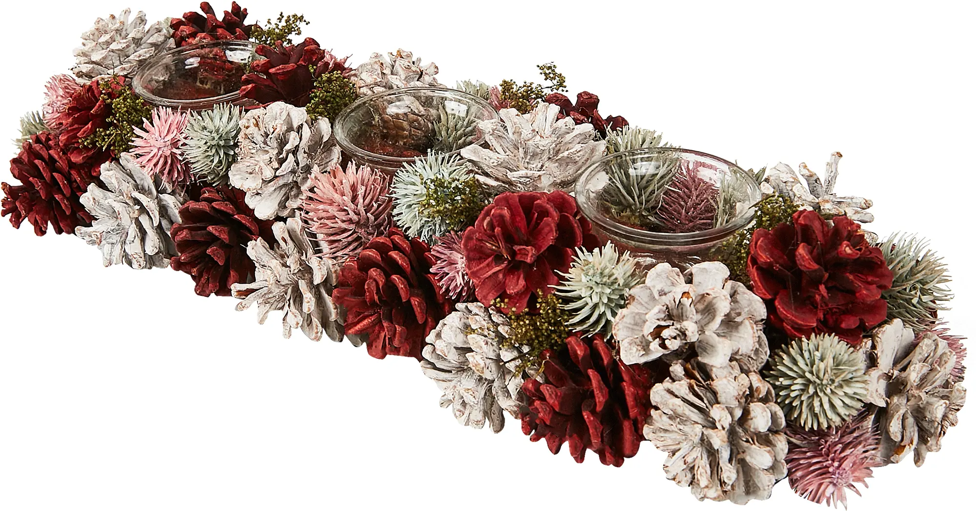 Изображение товара Новогоднее украшение Подсвечник с шишками