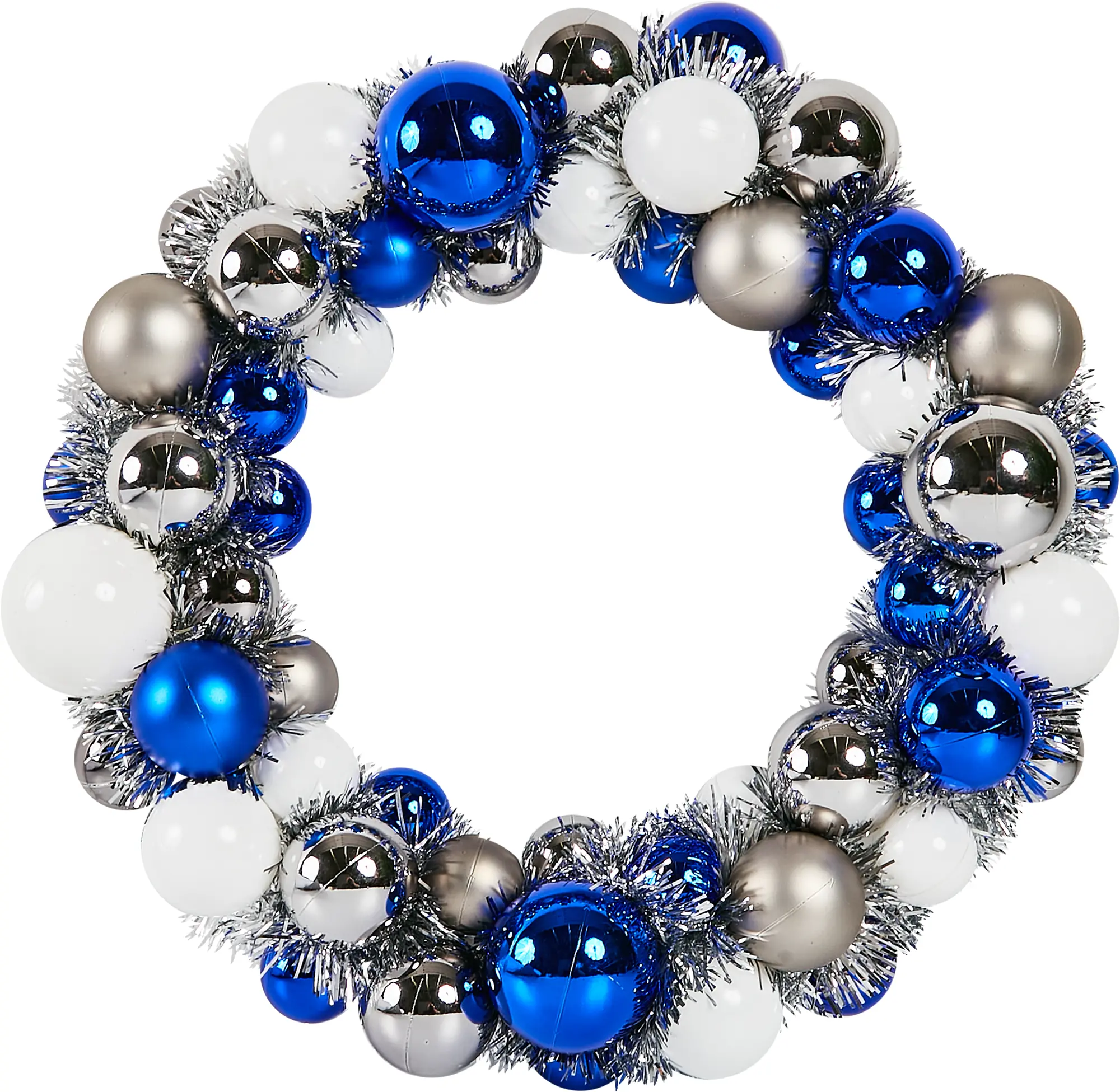 Изображение товара Венок из пластиковых шаров 30.5 см цвет синий