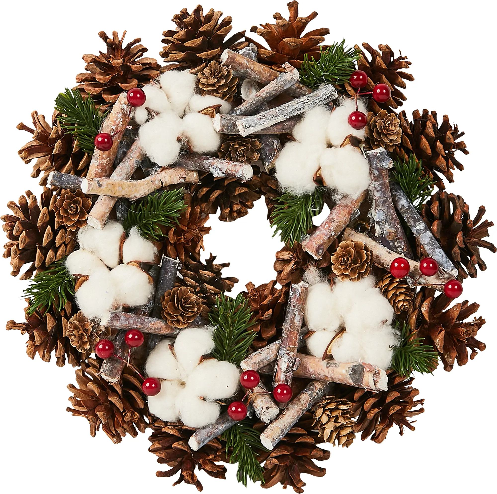 Изображение товара Декоративное украшение Венок рождественский 30.5 см цвет красный