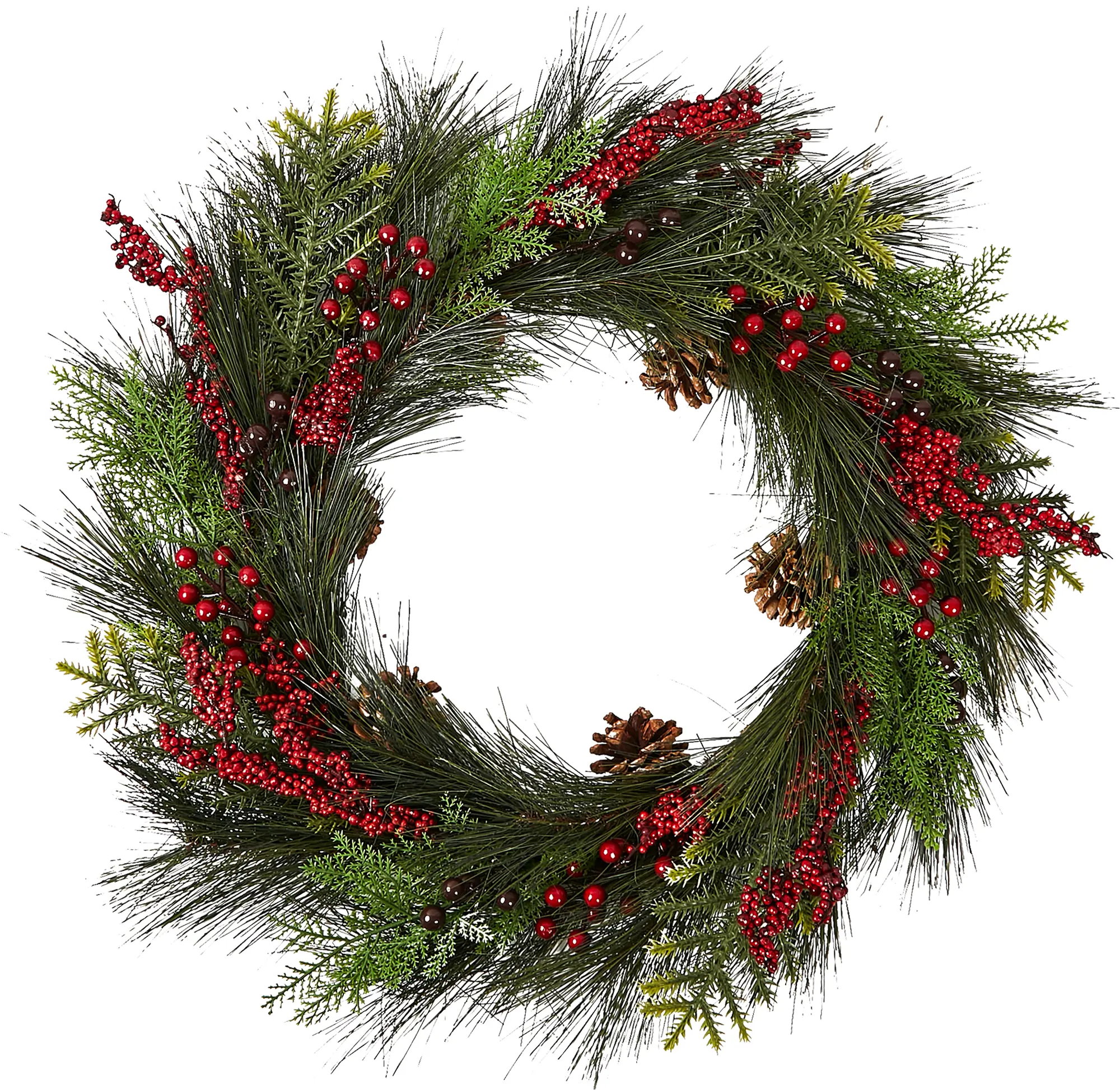 Изображение товара Декоративное украшение Венок рождественский 60 см цвет зеленый