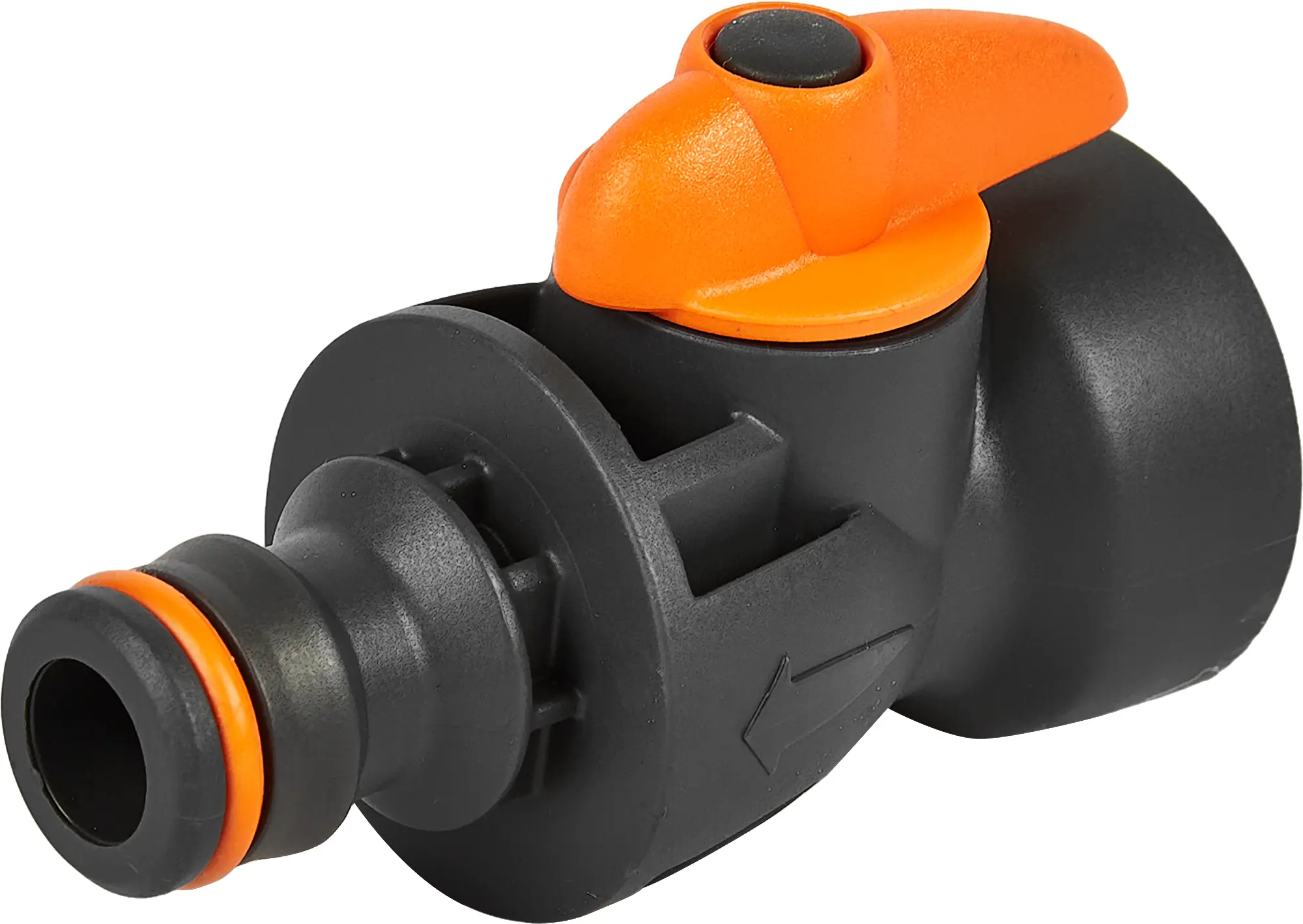 Изображение товара Кран садовый шаровой с регулятором потока пластик черный