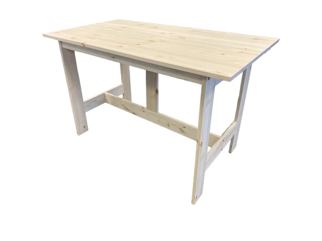 Изображение товара Нераздвижной садовый стол Фабрика скандия Дачная коллекция 66 см x 120 см x 75 см массив дерева бесцветный/прозрачный