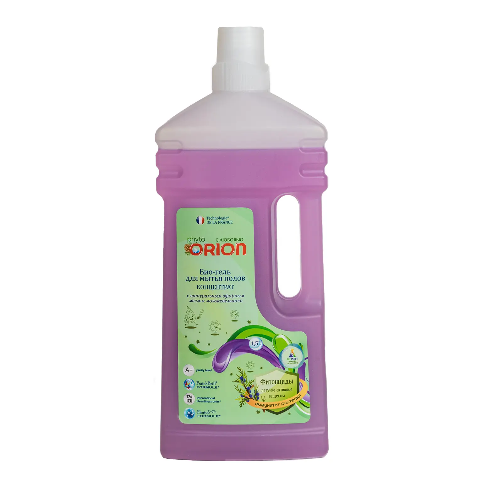 Изображение товара Моющее средство для пола Orion ORION Фито-гель для мытья полов Можжевельник 1500 мл, для разных материалов, 1.5 л